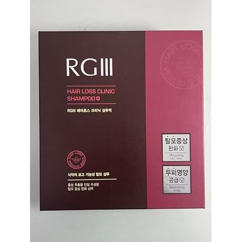 RGIII Hair Regeneration Clinic Shampoo with Purified Red Ginseng Saponin & 6 Naturally Derived Ingredients for Hair Loss/Regrowth/Strengthening/for both Men & Woman 3pc Set (17.58oz /ea x 3)