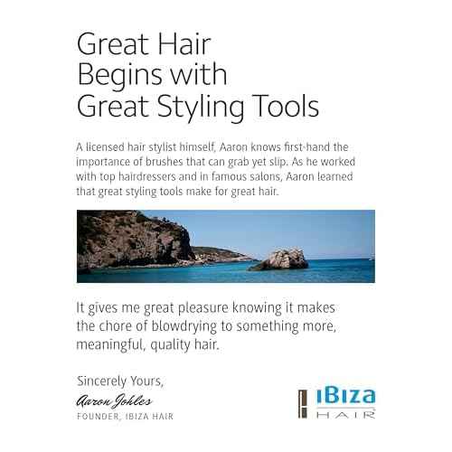 Ibiza Hair Boar Bristle Round Brush (G Series) | Hybrid Swirled Boar & Carbon Fiber Nylon Bristles with Cork Handle | Adds Shine & Texture for Medium to Long Styles
