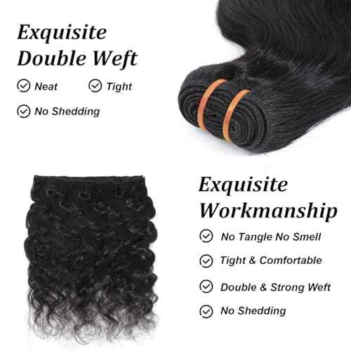 16A Raw Body Wave Human Hair Bundles Human Hair 100% Unprocessed Brazilian Boutique Virgin Hair Extensions,Double Wefts,Triple Lifespan (Body Wave 1 Bundle, 30 inch)