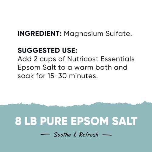 Nutricost Essentials Pure Epsom Salt 8 LBS (100% Pure Magnesium Sulfate) - Relaxing Soaking Solution