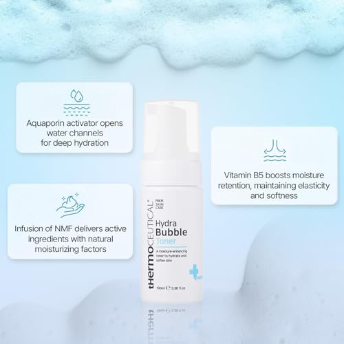 tHermoCEUTICAL Hydra Bubble Toner - Deep Hydrating for Face, Vitamin B5 + Hyaluronic Acid Toner, Replenishing Moisture, Skin Elasticity, 3.38 fl.oz