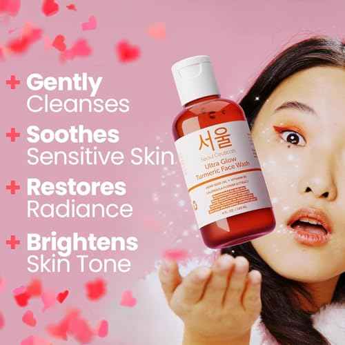 SeoulCeuticals Korean Turmeric Face Wash Cleanser ? Vegan Cruelty Free Korean Skincare Facial Cleanser ? K Beauty Skin Care for Dry Sensitive Skin 4oz