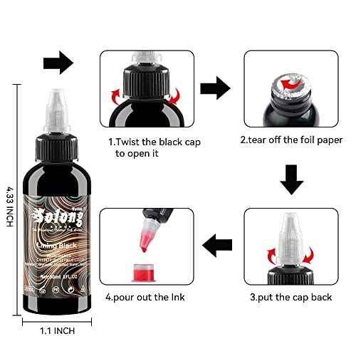 9PCS Tattoo Ink Color Set, 1oz (30ml) Tattoo Supply USA Pigment Kit Solong Tattoo Ink Set TI302S-30-9