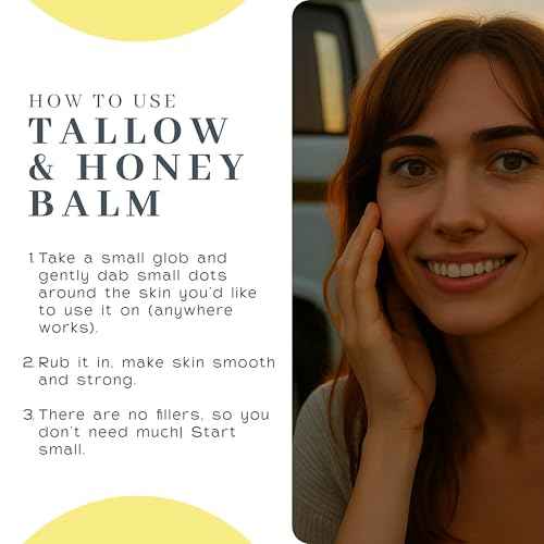 Vanman's - Tallow and Honey Balm Jumbo - Tallow Face Moisturizer with Pure Grass-Fed/Finished Beef Tallow for Skin and Essential Oils, Organic Raw Honey and Beeswax, Cold Pressed Olive Oil - 6.3 oz