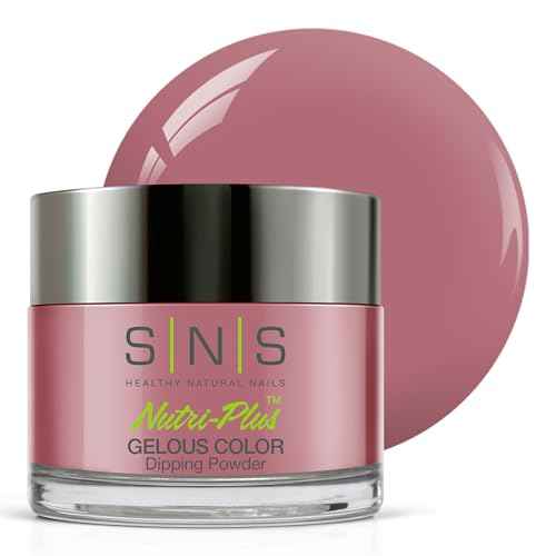 SNS Nail Dip Powder, Gelous Color Dipping Powder - Grace Bay (Purple/Mauve Rose, Cream) - Long-Lasting Dip Nail Color Lasts 14 Days - Low-Odor & No UV Lamp Required - 1.5oz