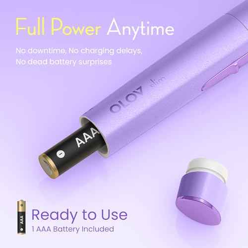 Facial Hair Removal for Women, Painless Eyebrow Trimmer with Pivoting Head, Electric Battery Operated Body Hair Remover with 2 Replaceable Blade for Face Neck Chin Bikini, Purple