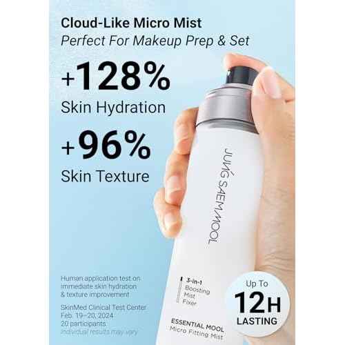 JUNG SAEM MOOL Essential Mool Micro Fitting Face Mist 4.06 Fl Oz, Ultra-Fine Hydrating Makeup Setting Spray with Thermal Spring Water, Long-Lasting Fixing Power Dewy Glow Primer, Korean Face Mist