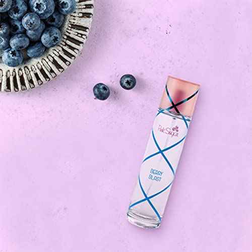 Pink Sugar Berry Blast Eau de Toilette Perfume for Women, Body Mist, Hair Fragrance, Sweet + Fruity Scent, Notes of Blueberries, Blackberries, Cotton Candy & Vanilla