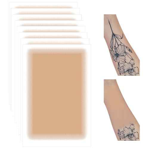 DAGEDA 8Pcs Tattoo Cover Up Patch,Natural Looking Cover up Tattoos and Scar,Tattoo Cover Up Tape, Invisible Waterproof Body Concealer Makeup Sticker-Natural