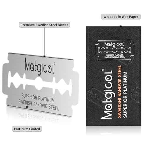 Double Edge Safety Razor Blades - 100 Count Premium Platinum Swedish Steel Blades for Men & Women¡¯s Razors with a Smooth Precise and Clean Shave