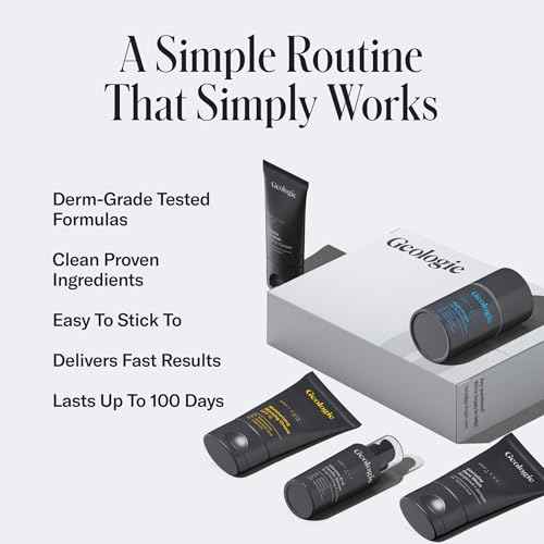 Geologie Skincare Hero Set | 5-Piece Kit Includes 2 Face Washes, SPF15 Moisturizer, Retinol Cream & Vitamin C Serum | Daily Routine for Clear, Healthy Skin for Men and Women | Lasts 3 Months