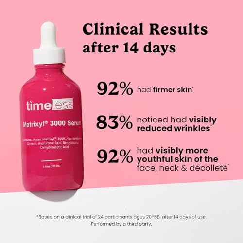 Timeless Skin Care Matrixyl 3000 Serum - Personal Care Face Serum Supports Hydration - with Hyaluronic Acid - Fragrance-Free - for Skin Care - 4 oz