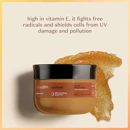 Nativa SPA by O Botic?rio Quinoa Sugar Body Scrub, Gentle Exfoliation & Skin Firmness Foot & Body Scrub, 7 Ounce