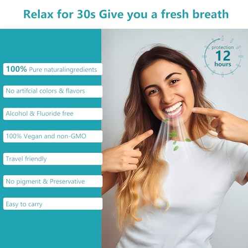 Mouthwash Travel Size Portable Packets to Go, Alcohol & Fluoride Free Fresh Mint MouthwashStrips for Superior Oral Hygiene,30 Individual Disposable Mouthwash Packs(Pack of 30)