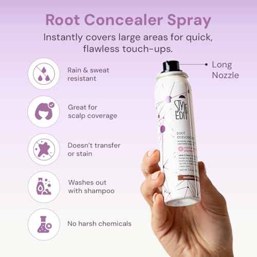 Style Edit Root Concealer Touch Up Spray - Instantly Covers Greys And Roots - Professional Salon Quality Grays Cover Up Hair Products for Women Medium Brown 2 Ounce (Pack of 3)