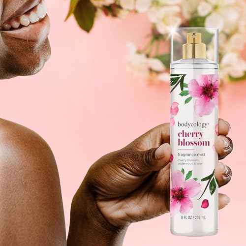 Bodycology Long-Lasting Fragrance Body Mist, Cherry Blossom, 8 fl oz (Pack of 2)