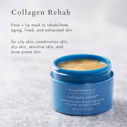 Bioelements Collagen Rehab - 1.7 fl oz - Face & Lip Mask for Aging Skin - Creates Instant Dewiness + Improves Fine Lines & Wrinkles - Vegan, Gluten Free - Never Tested on Animals