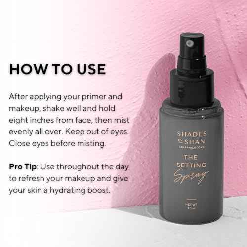 Shades by Shan Setting Spray, Alcohol-Free, Long-Wearing, Vegan, Soft-Focus Finish (Full Size)