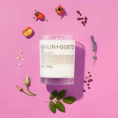 MALIN+GOETZ 9oz Scented Candle | Hand-Poured Soy Wax with Unique Fragrance Blends | Clean-Burning, Vegan & Cruelty-Free | Bergamot, Sage, Otto, Tomato, Strawberry, Cannabis, Dark Rum & Leather