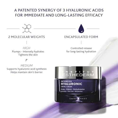 Institut Esthederm Intensive Hyaluronic Cream, Face Cream for Wrinkles, Fine Lines, and Dehydrated Skin, Face, Neck and D?collet?
