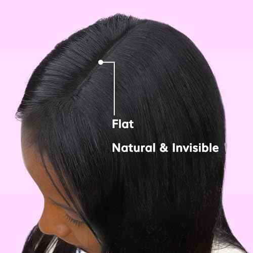 IDN BEAUTY Clip in Hair Extensions Real Human Hair Straight 120g Natural Black Double-layer Lace Clip In for Black Women Soft Breathable Lace Invisible Seamlessly Blending 7pcs 16 Inch