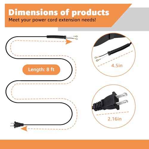 Replacement Power Cord for Oster Classic 76 Clippers - Exact Fit, Durable & Easy to Install - Compatible with Oster 76 Hair Clippers