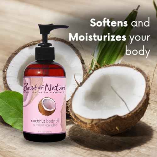 Best of Nature 100% Pure Fractionated Coconut Oil - Natural Massage Oil, Unscented Moisturizer for Men and Women, for Skincare and Hair Care, Carrier for Essential Oils, Gallon (128 fl oz)