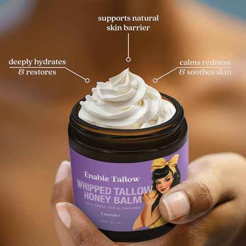 Face & Body Cream ? Whipped Beef Tallow & Manuka Honey Balm for Dry Skin, Eczema & Sensitive Skin ? Natural Moisturizer, Lavender Scent, 4oz