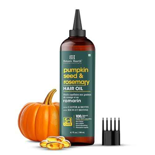 Botanic Hearth 100% Pure Rosemary Oil For Hair Growth | Infused with Pumpkin Oil | Hair Oil Repairs Dry Damaged Hair, Strengthening, Healthier - Hair Tonic, 6.7 fl oz