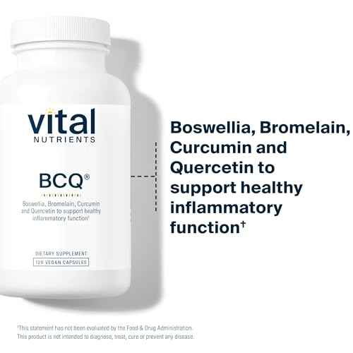 Vital Nutrients BCQ | Vegan Boswellia, Bromelain, Curcumin & Quercetin Supplement | Joint Support Supplement | Supports Sinus & Digestive Health | Gluten, Dairy, Soy Free | 120 Capsules