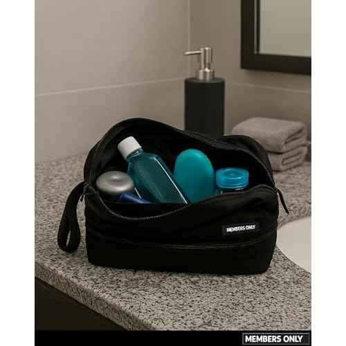 Members Only Dual Dopp Kit Toiletry Bag, Mens Dopp Kit for Travel with Dual Compartments, Mens Toiletry Travel Bag