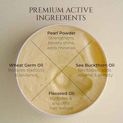 HADAT Golden Hour Express HAIR MASK ? Premium Professional Hair Treatment with Pearl Powder ? Hydration for Dry Damaged Hair ? Nourishing Oils ? Split Ends ? Salon Quality ? Made in Israel, 9.47 Fl Oz