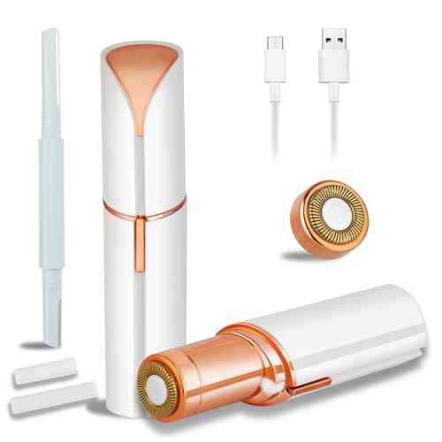 Facial Hair Removal for Women Men£¬Electric Painless Hair Removal Device Included 2 x Replacement Heads£¬USB Rechargeable Lady Womens Face Shaver with LED Light for Lip,Chin,Arms (Multicolor)