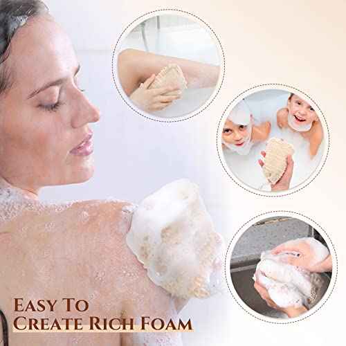 Rtteri 360 Pcs Soap Exfoliating Bag, Natural Sisal Soap Pouch Saver Body Shower Bar Mesh Body Net with Drawstring for Foaming and Drying