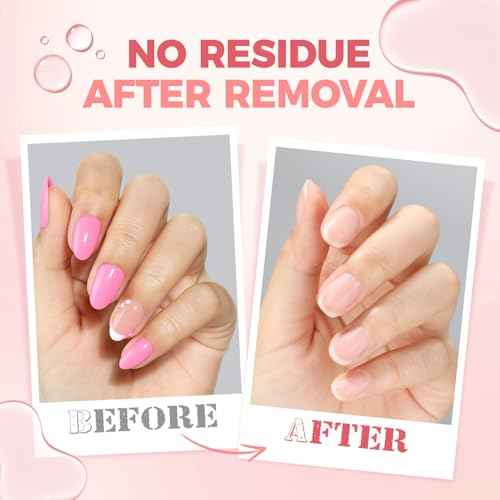 UNA GELLA Inbuilt Crowbar Press On Nail Glue Remover 30ML Acetone-Free Gentle Soak Off Gel Nail Glue Polish Remover for Nail Tip Adhesive Glue Easily Home DIY Not for U V Cured Gel