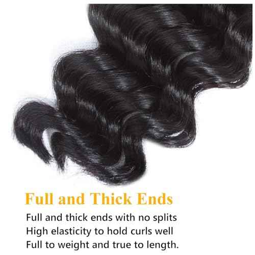 QTHAIR 16A Human Hair Loose Deep Wave Human Hair Bundle 26inch Loose Deep Wave Natural Black Color Soft Wave100% Unprocessed Brazilian Virgin Hair 1 Bundle 100g only