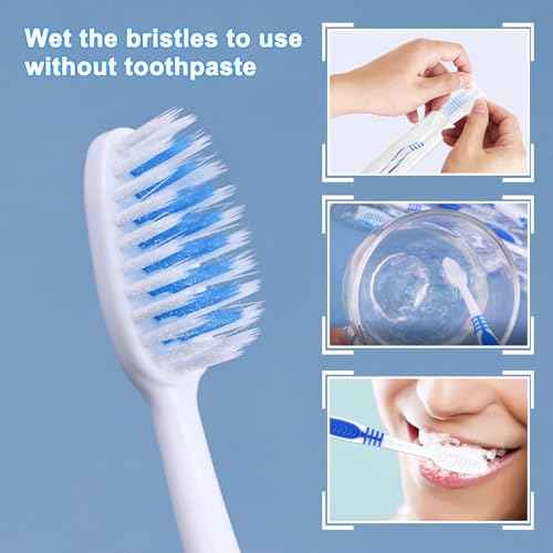 100 Prepasted Disposable Toothbrushes with Dental Floss Individually Wrapped Pre Pasted Toothbrushes Soft Bristle Travel Tooth Brush Single Use Wrapped for Hotel, Camping, Travel, Homeless