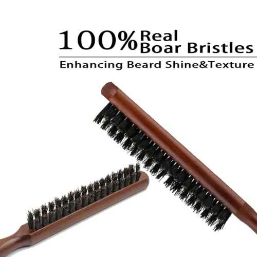 Men's Wood Hair and Beard Brush ? Soft Boar Bristles ? Massages and Exfoliates Skin and Scalp ? Ideal Men's Grooming Accessory