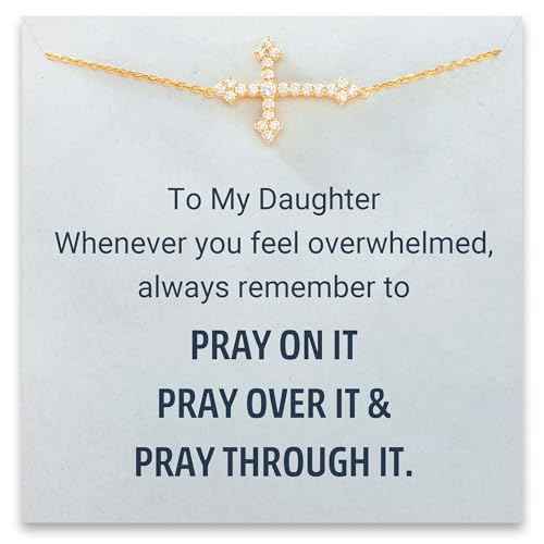 STORYJEWELLERY Daughter Christmas Gifts, Cross Bracelets, Birthday Gifts for Daughters, Daughter Bracelet, Xmas Presents for Daughters