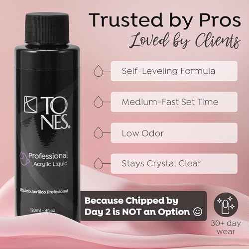 Tones Watermelon Scented EMA Monomer - Odor Neutralizing Acrylic Nail Liquid, Non-Yellowing, Superior Adhesion for Flawless Sets - MMA-Free - Made in USA (8 Fl Oz)