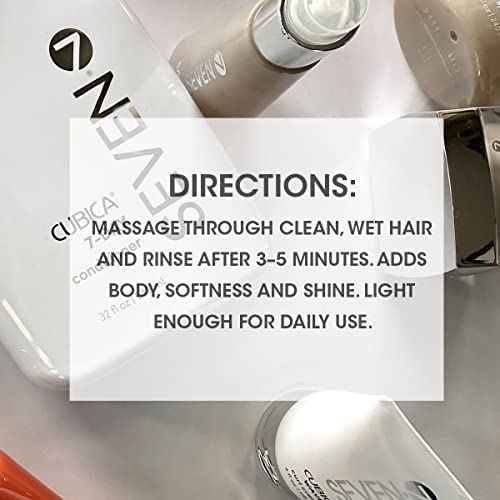 SEVEN Haircare Cubica 7-DAY Conditioner for Women + Men, Detangle and Moisturize Hair, Sulfate + Paraben Free, Cruelty Free with Honey, Shea Butter & Pro Vitamin B5, Made in USA