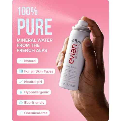 Evian Facial Spray Weekender Kit - Hydrating Mineral Water Mist for Face & Skin - Refreshes Makeup, Sets, & Tones - Travel-Friendly Size for Weekend Hydration and Skincare Essentials