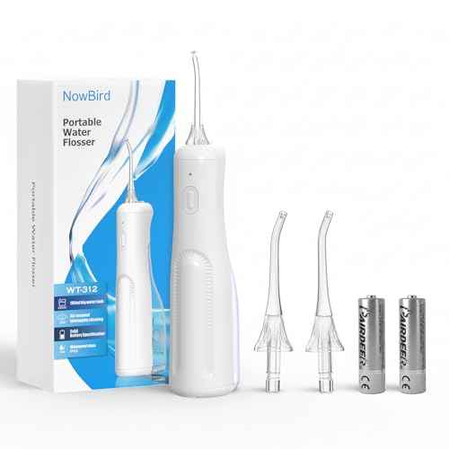 Water Dental Flosser Teeth Pick: Portable Oral Irrigator, 3 Modes Cordless Water flosser,Battery Operated, IPX5 Waterproof Flossing Machine for Teeth Cleaning for Travel Home - White