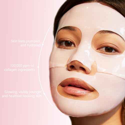 4 Pack Bio-Collagen Face Mask, Deep Hydrating Overnight Hydrogel Mask, Women's Skincare Facial Treatments & Masks, Pore Minimizing, Elasticity Improvement