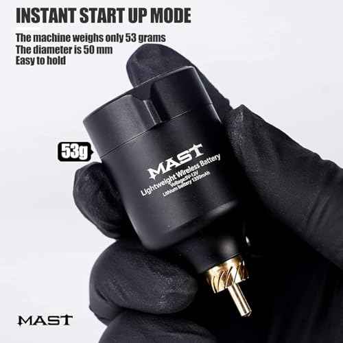 Mast Sensor Tattoo Gun Kit Wireless Complete Tattoo Kit 2 Rca Batteries Power Supply Pro Short Tattoo Machine Kit