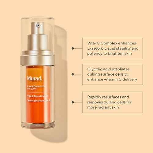 Murad Vita-C Glycolic Serum - Advanced Brightening Vitamin C and Glycolic Acid Face Serum for Improved Skin Tone and Texture - Gold-Stabilized Vitamin C for Enhanced Efficacy and Potency