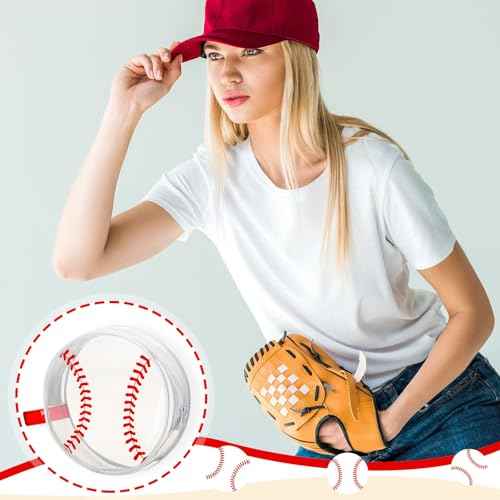 Reginary 12 Pcs Baseball Cosmetic Bag Gifts Accessories for Makeup Bags PVC Clear Cheer Base Ball Case Toiletry Zipper Pouch Waterproof Travel Handbag Purses Organizer for Baseball Team Gift