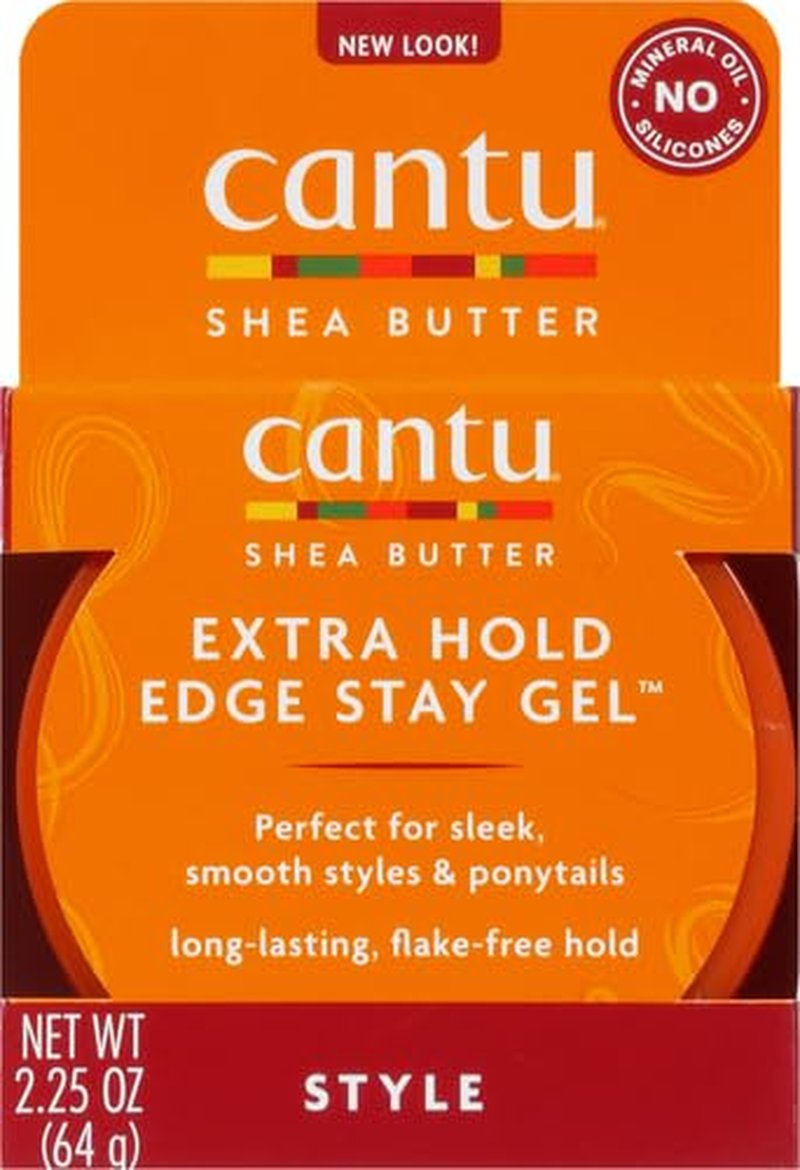 Cantu Extra Hold Edge Stay Gel - Shea Butter Formula for Strong Hold | 2.25 oz (Pack of 2)