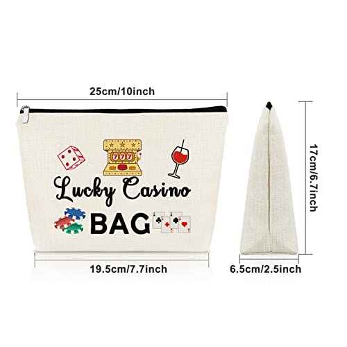 Sazuwu Lucky Casino Gifts Makeup Bag for Women Gambling Themed Gifts for Grandma Mom Birthday Mothers Day Retirement for Casino Lovers