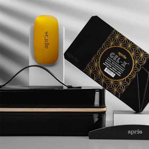 Apres Nail GEL-X Kit Professional Starter Kit |Premium Quality | 10 Sizes 0-9 | No Size 00 Included | 2022 Version (Natural Square Extra Short)